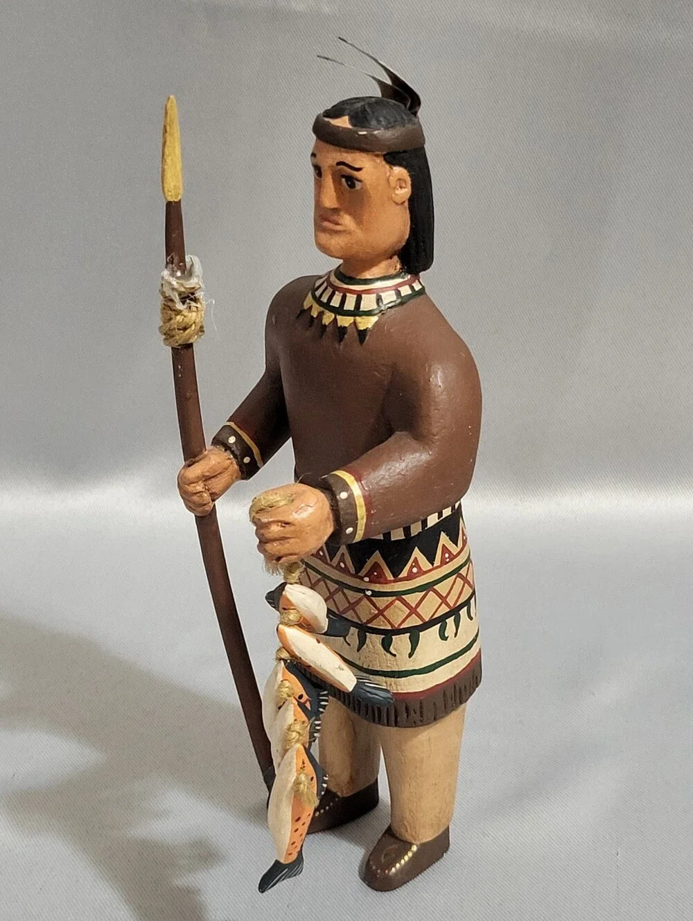 Randy Tate Native American Man Woman Pair Thanksgiving Harvest Decor Folk Art